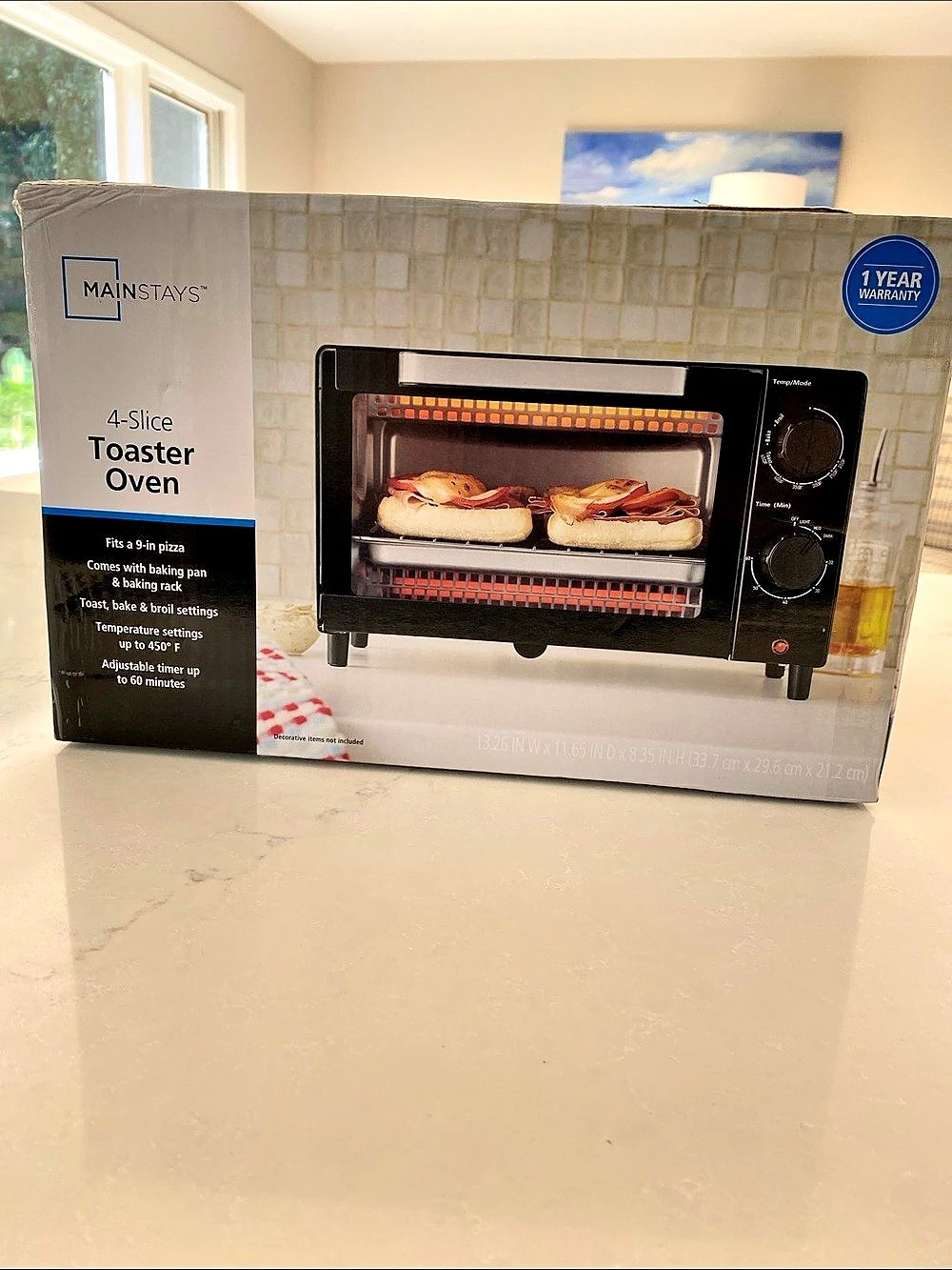 Mainstays 4-Slice Countertop Toaster Oven Black